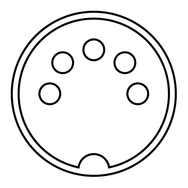 DIN 5-poliger 180° Stecker (m) / Schwarz
