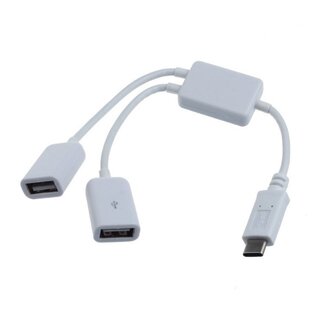 Dolphix USB-C Hub mit 2 USB-A Ports - busbetrieben - USB 2.0 / weiß - 0,15 m