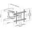 Cavus Full-Motion Wandhalterung für Bildschirme bis 70 Zoll / 3 Drehpunkte