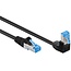 S/FTP CAT6a 10G Netzwerkkabel 90° oben / gerade schwarz LSZH - 0,5 m
