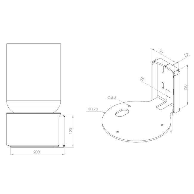 Cavus Premium Wandhalterung für Bang & Olufsen Beosound Balance – Schwarz