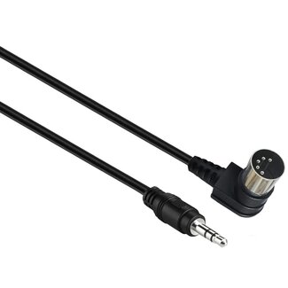 Dolphix DIN 5-pol Winkel - 3,5mm Klinkenkabel / Schwarz - 1,5 Meter