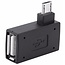 Micro USB (m) auf USB-A (w) + Micro USB (w) OTG Adapter - 90° links - USB 2.0 / schwarz