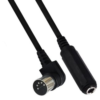 Dolphix DIN 5-polig (m) rechtwinklig - 6,35mm Klinke (w) Audio Adapterkabel / Schwarz - 0,30 Meter