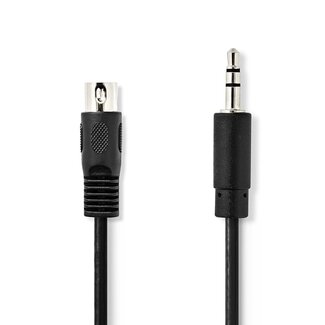 Dolphix DIN 5-polig auf 3,5mm Klinkenkabel | Schwarz | 3 Meter