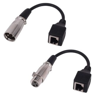 Dolphix XLR 3-poliger Audio über Ethernet Extender (m - w) - 0,15 Meter