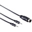 DIN 5-polig auf 2x 3,5mm Mono Klinke Adapterkabel, 1,5m, Schwarz