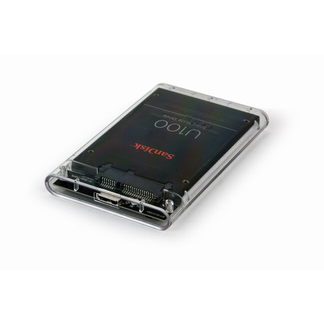 USB 3.0 externe 2,5" SATA HDD-Gehäuse 9,5 mm, transparent