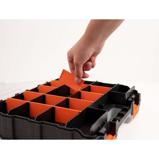 Delock Sortierbox mit 34 Fächern 320 x 270 x 80 mm Orange/Schwarz