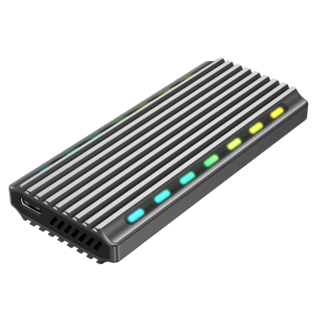 Gembird Externe M.2 SSD-Gehäuse USB 3.1 Aluminium mit Beleuchtung