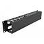 Delock 19″ Kabelmanagement-Panel mit 4 Öffnungen 2U schwarz