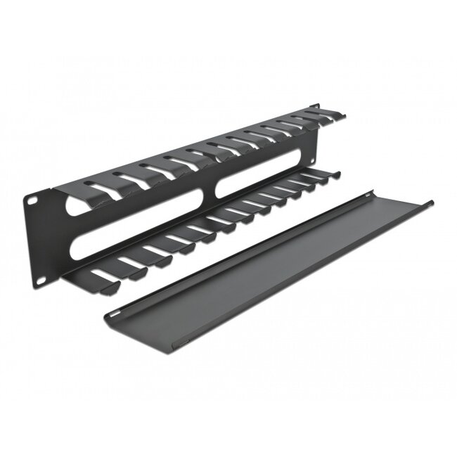 Delock 19″ Kabelmanagement-Panel mit 4 Öffnungen 2U schwarz