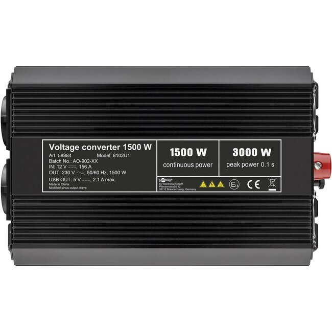Goobay Spannungswandler DC/AC (12V-230V, 1500W)