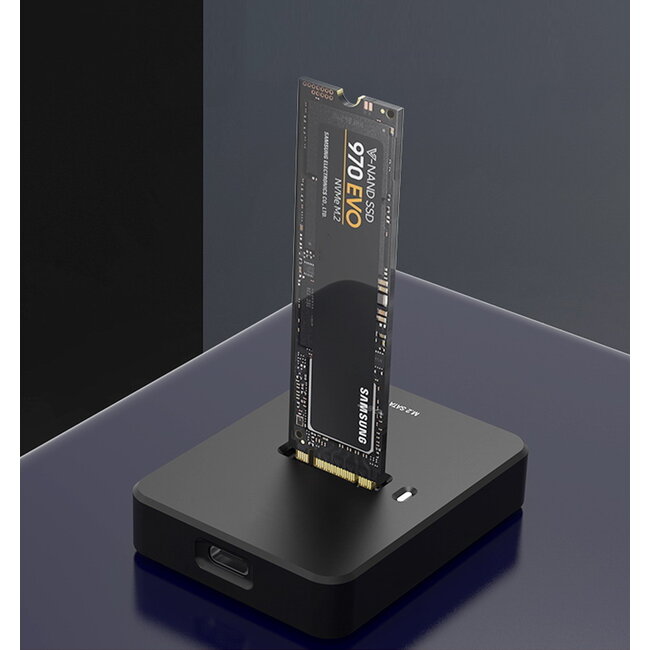 Desktop USB Type-C M.2 SATA & NVMe SSD Dockingstation, Schwarz