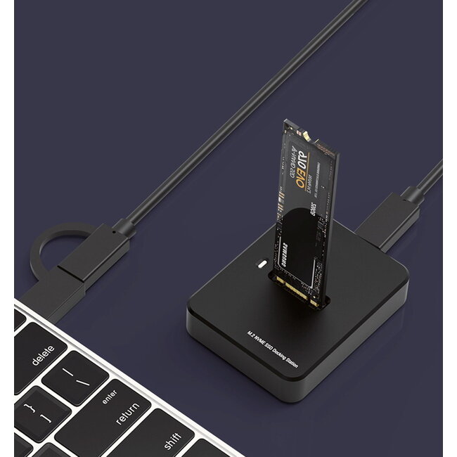 Desktop USB Type-C M.2 SATA & NVMe SSD Dockingstation, Schwarz