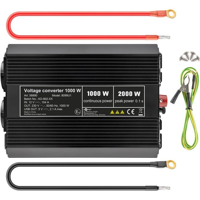 Goobay Spannungswandler DC/AC (12 V - 230 V/1000 W)