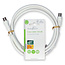 Koaxialkabel | IEC Stecker | IEC Buchse | Vernickelt | 120 dB | 75 Ohm | Vierfach geschirmt | 1,5 m | Rund | PVC | Weiß | Beschriftet