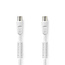 Koaxialkabel | IEC Stecker | IEC Buchse | Vernickelt | 120 dB | 75 Ohm | Vierfach Geschirmt | 2,00 m | Rund | PVC | Weiß | Beschriftet