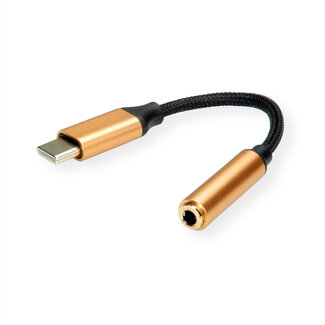 Roline ROLINE GOLD USB Typ C auf 3,5mm Audio Adapter, Stecker/Buchse, 0,13 m