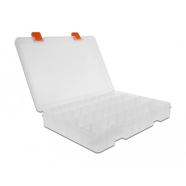 Delock Transparente Sortierbox aus Kunststoff mit 36 Fächern