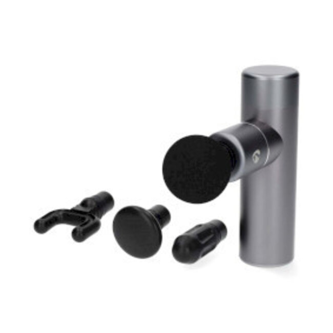 SmartLife Sportmassagegerät | Akku | Lithium-Ionen | Wiederaufladbar | 5 Massage-Modi | Kugelkopf / Kegelkopf / Flachkopf / U-förmiger Kopf / Tasche | Dunkelgrau