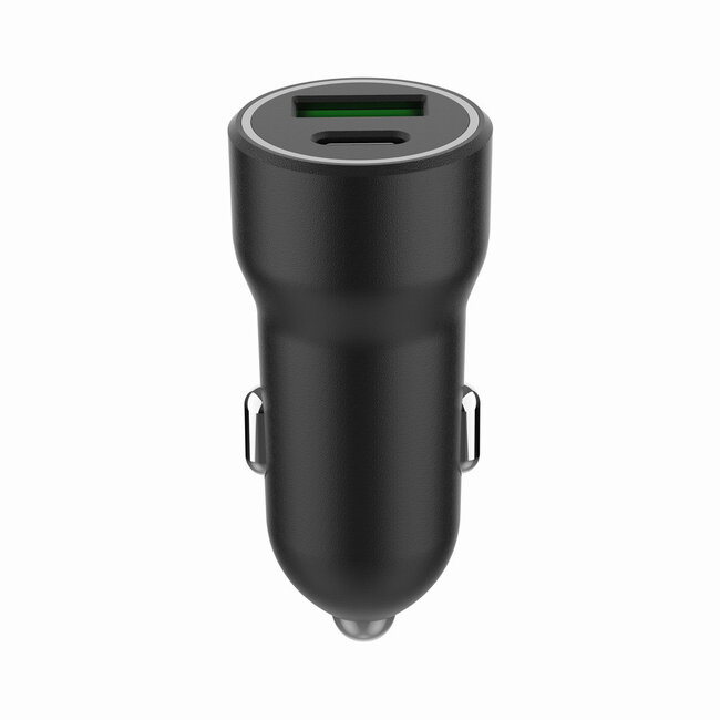 2-Port USB Auto-Schnellladegerät, Typ-C PD, 20 W, Schwarz