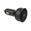 2-Port USB Auto-Schnellladegerät, Typ-C PD, LCD, 30 W, Schwarz