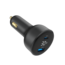 2-Port USB Auto-Schnellladegerät, Typ-C PD, LCD, 30 W, Schwarz