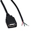 USB-A (m) - offene Kabelenden | USB 2.0 | Schwarz | 0,5 Meter