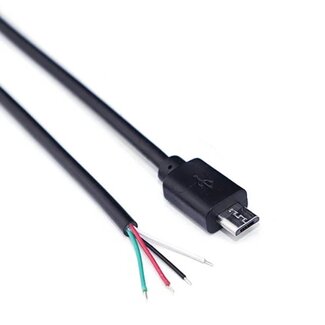 Dolphix Micro USB (m) - offene Ende Kabel | USB 2.0 | Schwarz | 0,30 m