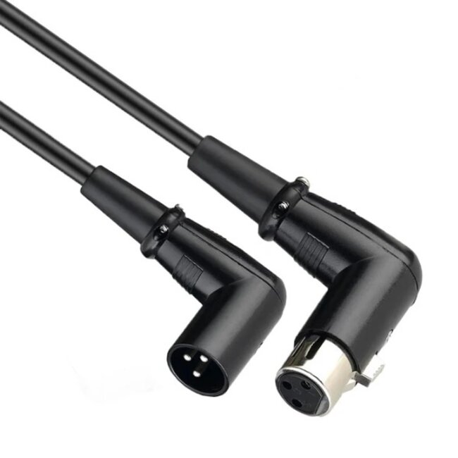 XLR (m) Winkel - XLR (w) Winkel Audiokabel | 0,50 Meter