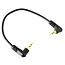2,5mm Stereo-Klinkenkabel | Rechtwinklig | Vergoldet | Schwarz | 0,20 m
