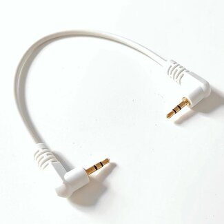 Dolphix 2,5mm Stereo-Klinkenkabel | gewinkelt | vergoldet | weiß | 0,20 m