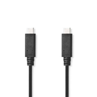Nedis USB-Kabel USB 3.2 Gen 2x2 USB-C™ Stecker zu USB-C™ Stecker 240W 8K@30Hz 10 Gbps 1m Schwarz PVC