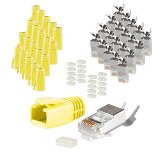 S-Impuls Stecker-Set für Verlegekabel bis AWG 23, Gelb, 20 Stück