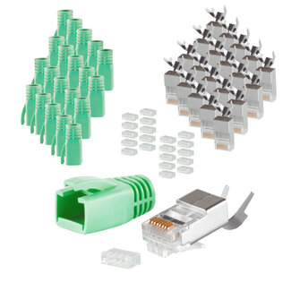 S-Impuls Stecker-Set für Verlegekabel bis AWG 23 Grün, 20 Stück