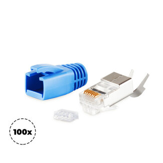 S-Impuls Stecker-Set für Verlegekabel bis AWG 23, blau, VE100