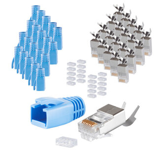 S-Impuls Stecker-Set für Verlegekabel bis AWG 23 Blau, 20 Stück