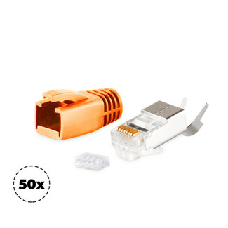 S-Impuls Stecker-Set für Verlegekabel bis AWG 23, Orange, 50 Stück