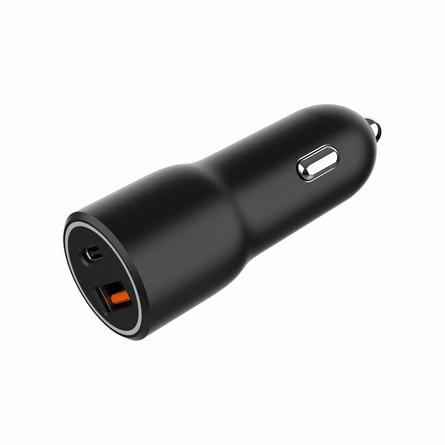 2-Port USB Auto Schnellladegerät, Type-C PD, 38W, Schwarz