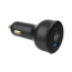 2-Port USB Auto-Schnellladegerät, Typ-C PD, LCD, 65 W, Schwarz