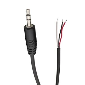 Dolphix 3,5mm Klinkenstecker (m) Stereo - offene Ende Audiokabel | Schwarz | 1 Meter