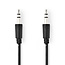 Stereo-Audiokabel 3,5 mm Stecker zu Stecker, verzinnt, 1 m, rund, schwarz, mit Etikett