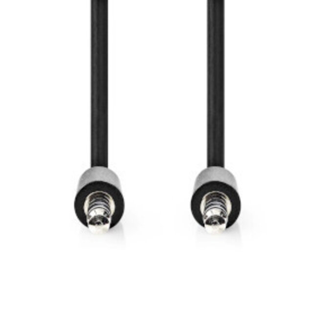 Stereo-Audiokabel 3,5 mm Stecker zu Stecker, verzinnt, 1 m, rund, schwarz, mit Etikett