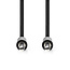 Stereo-Audiokabel 3,5 mm Stecker zu Stecker, verzinnt, 1 m, rund, schwarz, mit Etikett
