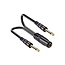 3,5mm Stereo Klinke (w) auf 2x 6,35mm Mono Klinke (m) Adapter | vergoldet | 0,30 m