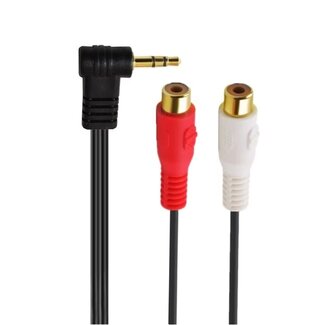 Dolphix 3,5mm Klinkenstecker (m) gewinkelt - Cinch Stereo (w) Adapterkabel | 0,25 m