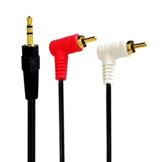 Dolphix 3,5mm Klinke auf Cinch Stereo Winkelkabel | 1,5 Meter