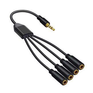Dolphix 3,5mm Klinke auf 4x 3,5mm Klinke Verteiler | 4-polig | vergoldet | 0,30 m