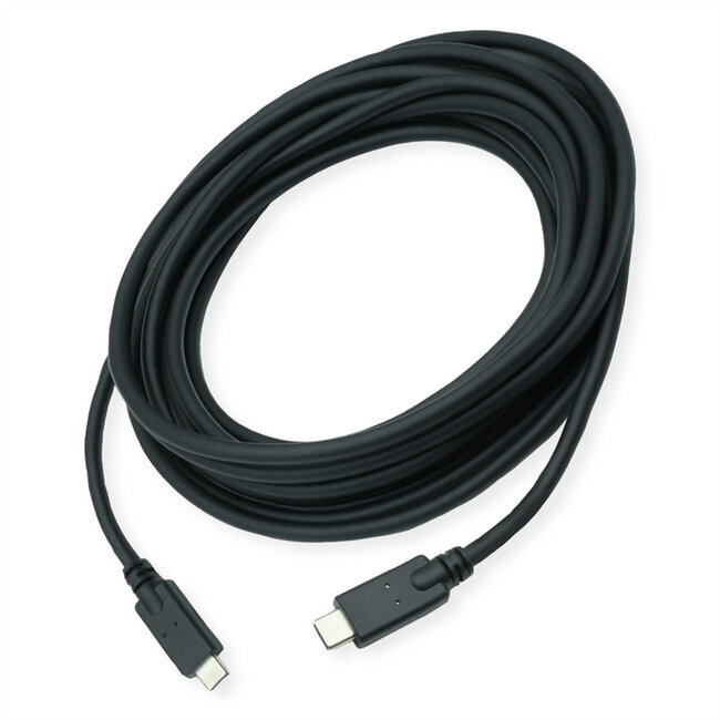 ROLINE USB 3.2 Gen2 Kabel, PD 20V5A, Emark, C-C, M/M, Schwarz, 7 m
